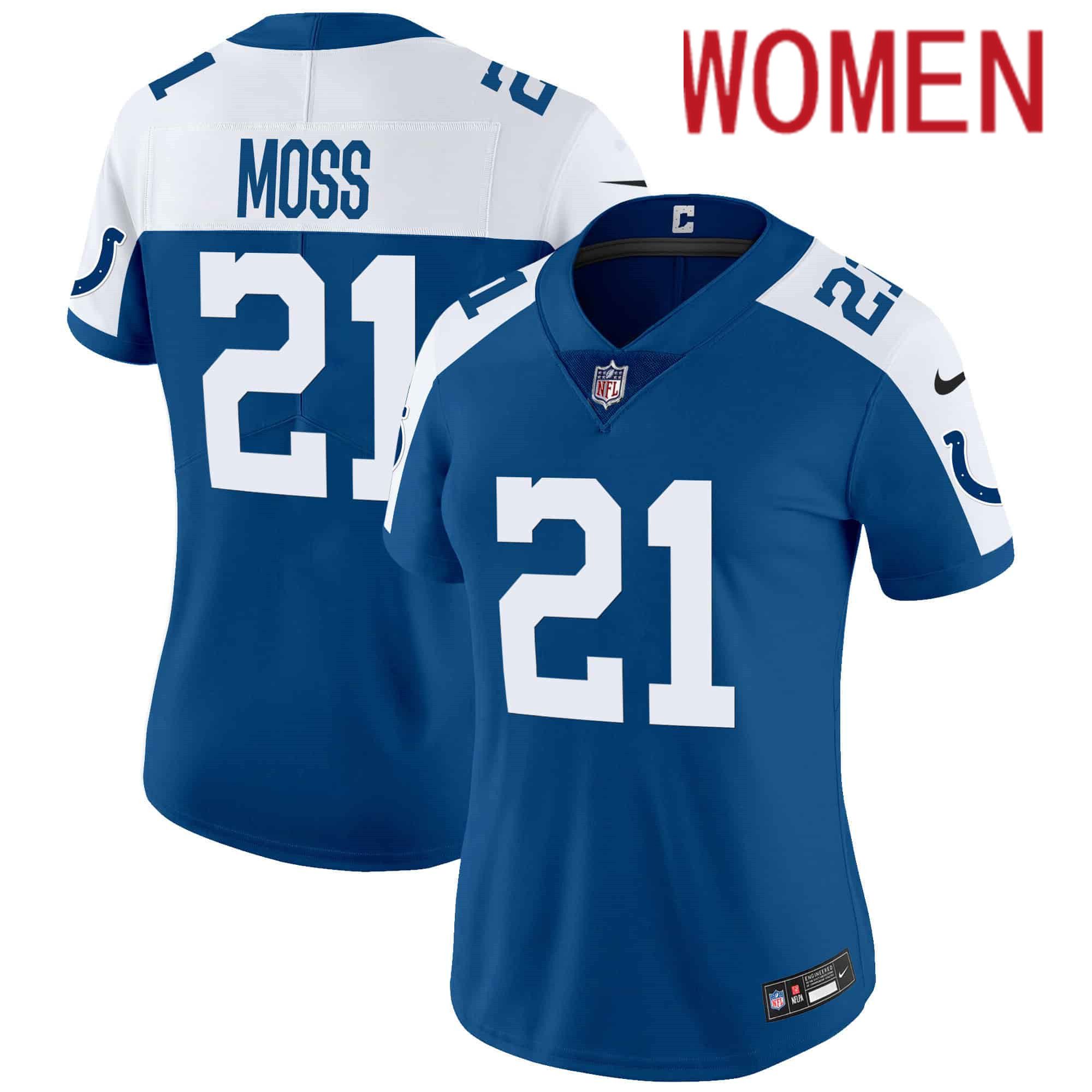 Women Indianapolis Colts #21 Moss Blue 2024 Nike Vapor Limited NFL Jersey
